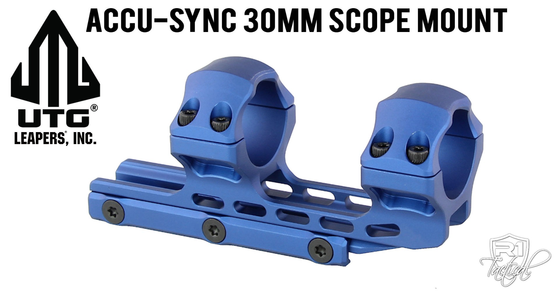 Leapers UTG ACCU-SYNC 30mm High Profile 34mm Offset Scope Mount Anodized - Blue | R1 Tactical