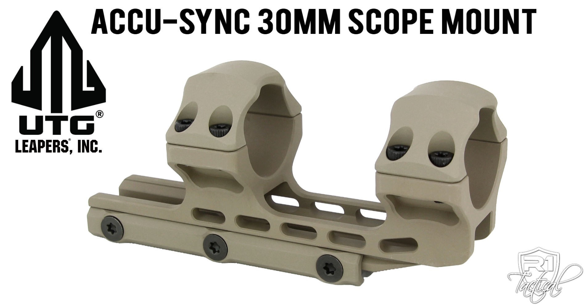 Leapers UTG ACCU-SYNC 30mm High Profile 34mm Offset Scope Mount - FDE Cerakote | R1 Tactical