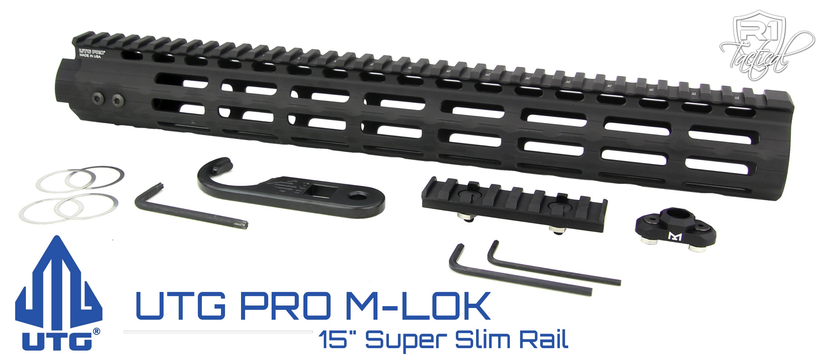 Leapers UTG PRO M-LOK AR15 15 inch Super Slim Rail - Black | Redcon1 Tactical
