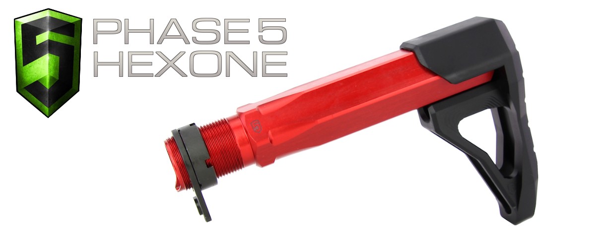 Phase 5 HEXONE Buffer Tube Red Anodized HexOne-RED - Redcon1 Tactical