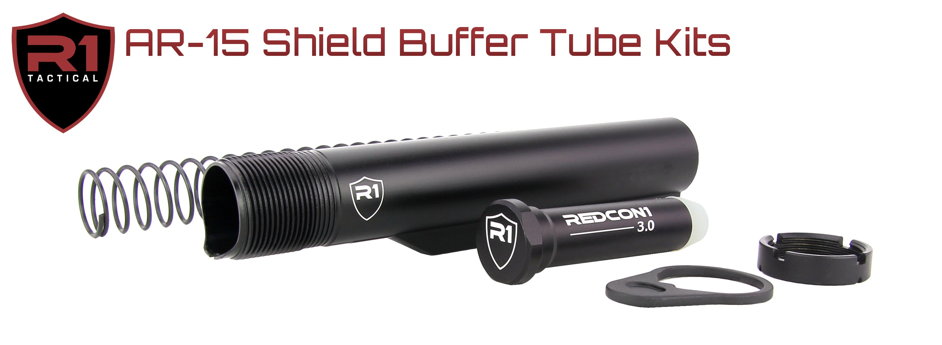 R1 Tactical AR-15 Shield Buffer Tube Kit Mil-Spec - Black Anodized | Redcon1 Tactical