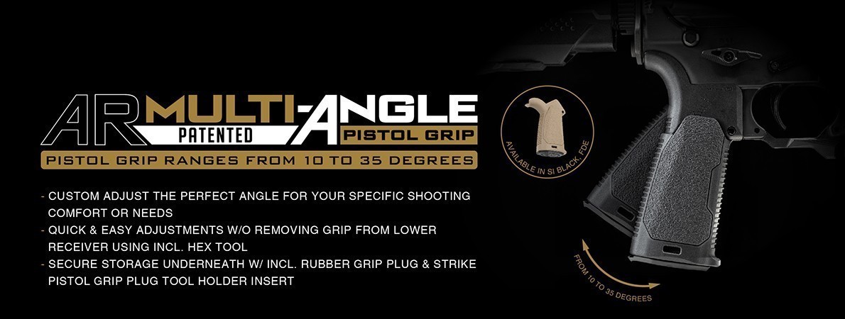 Strike Industries AR Multi-Angle Pistol Grip - Black | Redcon1 Tactical