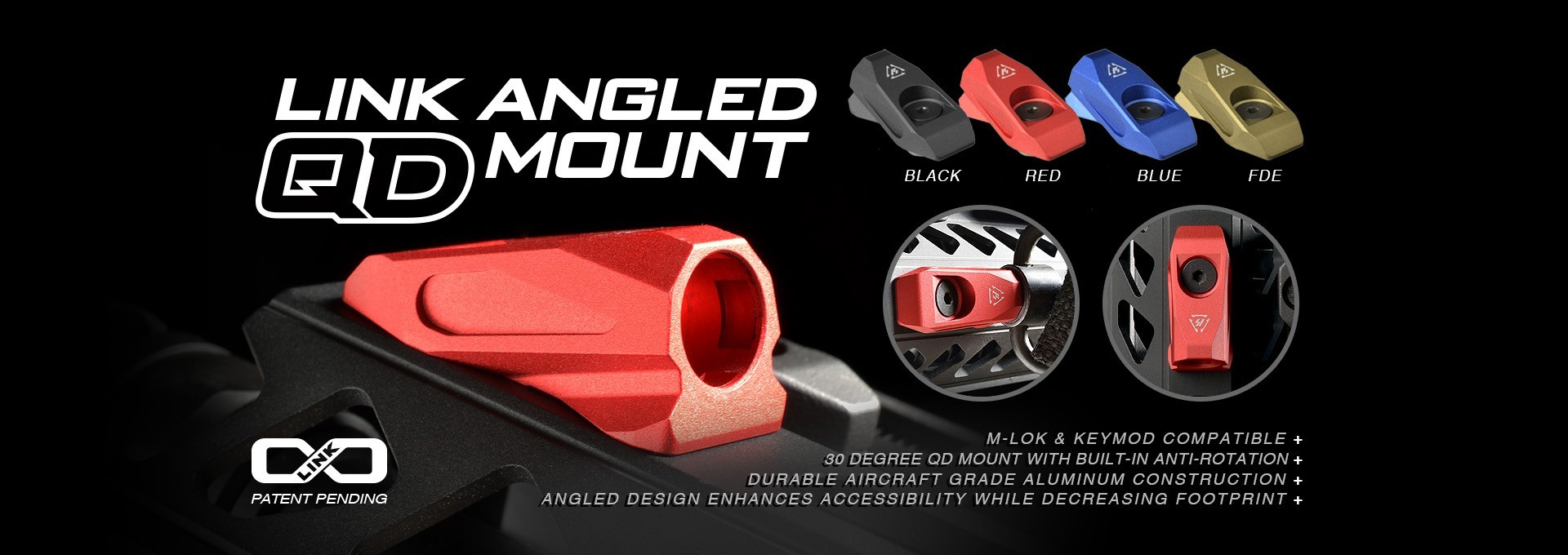 Strike Industries Link Angled QD Mount - Red | Redcon1 Tactical
