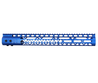 Guntec USA 15" Air Lite Series M-LOK Free Floating Handguard Monolithic Top Rail - Anodized Blue