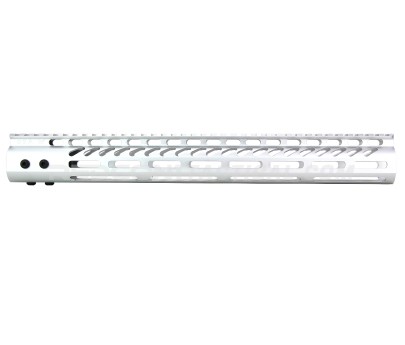 Guntec USA 15" Ultra Lightweight Thin M-LOK System Free Floating Handguard Monolithic Top Rail - Anodized Clear