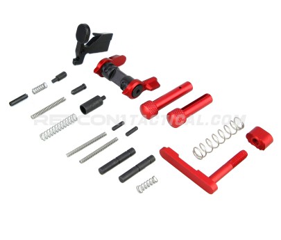 Guntec USA AR-15 Builders Kit With Ambi Safety - Anodized Red