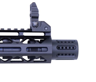 Guntec USA AR-15 Micro Slip Over Barrel Shroud With Multi-Port Muzzle Brake - Cerakote FDE