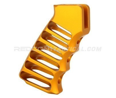 Guntec USA Ultralight Series Skeletonized Aluminum Pistol Grip - Anodized Orange