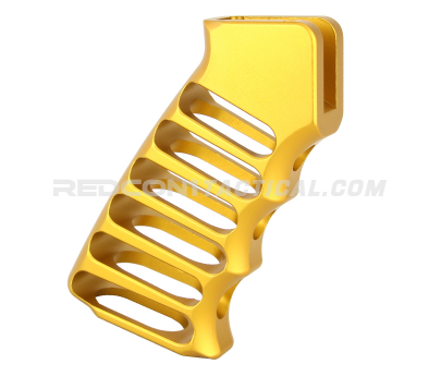 Guntec USA Ultralight Series Skeletonized Aluminum Pistol Grip - Anodized Gold