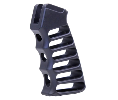 Guntec USA Ultralight Series Skeletonized Aluminum Pistol Grip (Rubberized Coating) - Black