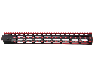 Leapers UTG PRO M-LOK AR15 15" Super Slim Rail - Black/Red 2-Tone