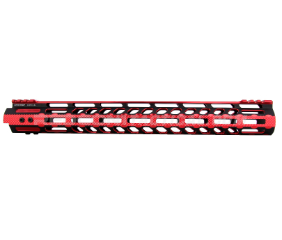 Leapers UTG PRO M-LOK AR15 15" Ultra Slim Free Float Handguard - Black/Red 2-Tone