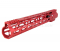 Guntec USA 15" AIR-LOK Series M-LOK Compression Free Floating Handguard Monolithic Top Rail (Gen 2) - Anodized Red