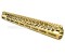 Guntec USA 15" Ultra Lightweight Thin M-LOK System Free Floating Handguard Monolithic Top Rail - Gold Plated